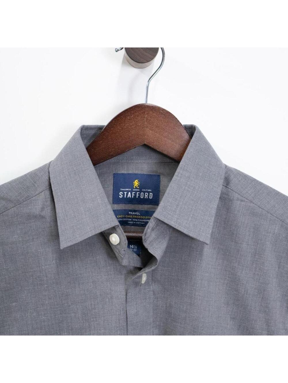 Stafford Gray Easy-Care Dress Shirt Size 14 1/2 32/33